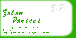 zalan paricsi business card
